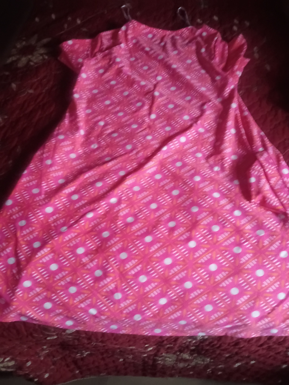 All For Color Pink Patterned Short Sleeve Dress - Picture 2 of 3